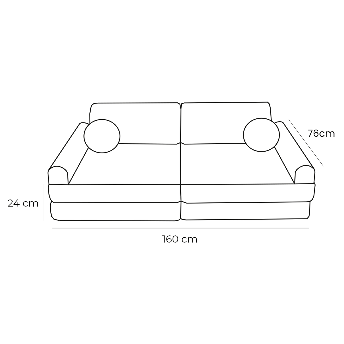 Modularna dječja sofa 160cm | MeowBaby® Bearly